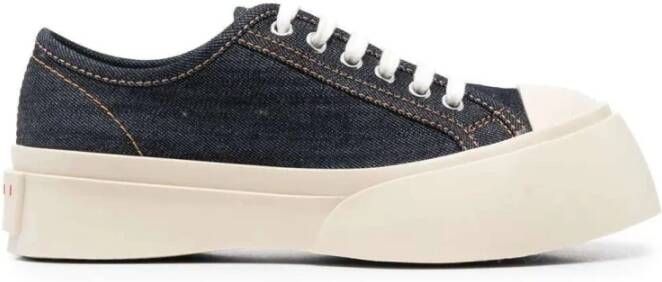 Marni Denim veterschoenen navy blue white