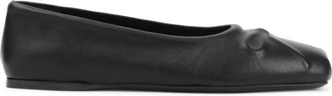 Marni Nappa lederen naadloze kleine strik ballet plat Black Dames