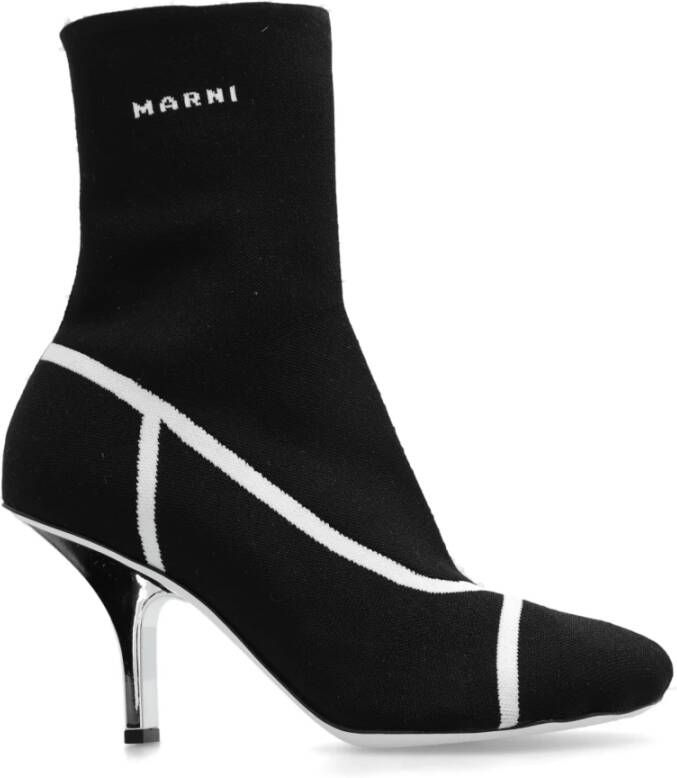Marni Stretch knit fancy sock boot Black Dames