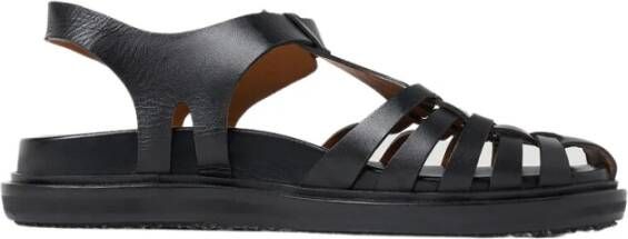 Marni Experimentele Leren Sandalen Zwart Dames