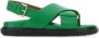 Marni Rechthoekige Ring Platte Sandalen Groen Dames - Thumbnail 1