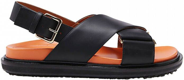Marni Fussbet sandalen met kruisbandjes Zwart