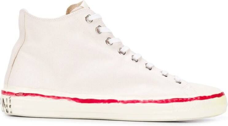 Marni Gedurfd Logo High-Top Sneakers White Heren