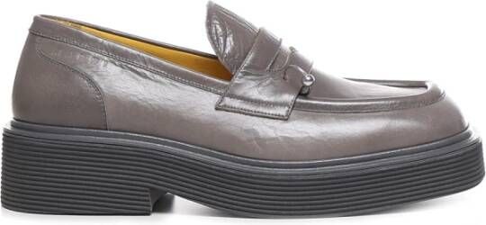 Marni Grijze platte schoenen met metalen piercing detail Gray Heren