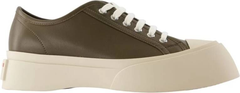 Marni Groene leren sneakers Ronde neus