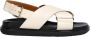 Marni Sandalen Ivory Smooth Leather Sandals With Rear Belt in beige - Thumbnail 1