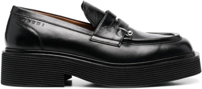 Marni Iconische vierkante neus loafers Black
