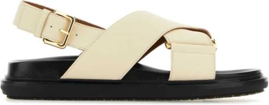 Marni Ivoor Leren Fussbett Sandalen