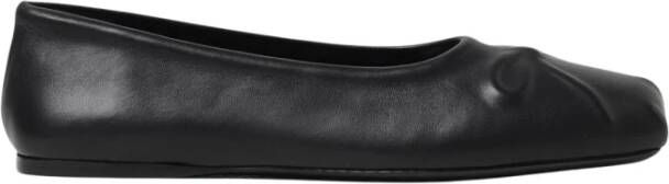 Marni Nappa lederen naadloze kleine strik ballet plat Black Dames
