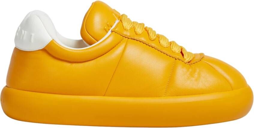 Marni Leren bigfoot 2.0 sneaker Orange Heren