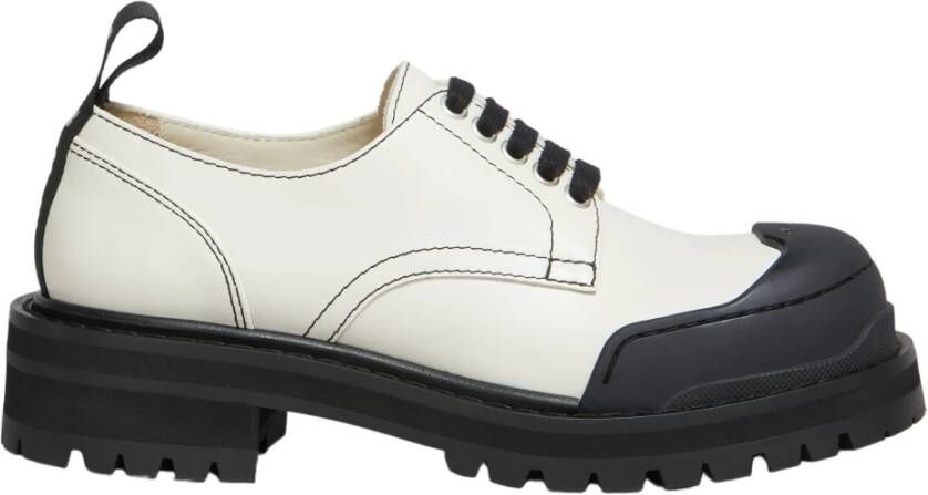 Marni Leren dada leger derby schoen White Dames