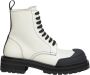 Marni Leren gevechtslaarzen met logo Beige Dames - Thumbnail 2