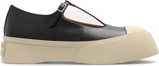 Marni Leren mary jane schoenen Black Dames