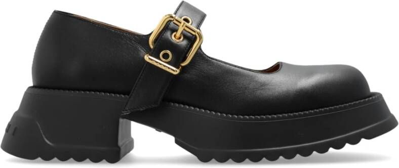 Marni Leren platform loafers Black Dames