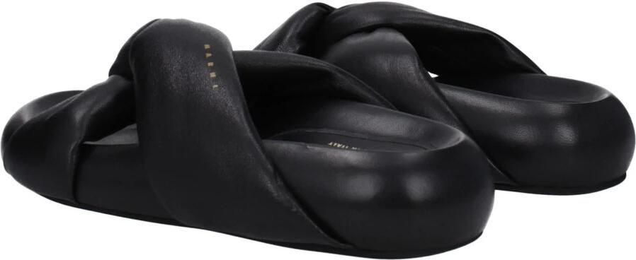 Marni Gedraaide Leren Bubble Sandalen Black Dames