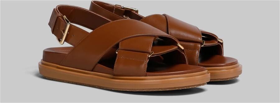 Marni Bruine platte sandalen voor vrouwen Bruin Dames - Foto 4