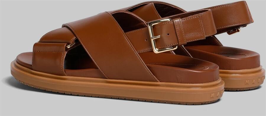 Marni Bruine platte sandalen voor vrouwen Bruin Dames - Foto 3
