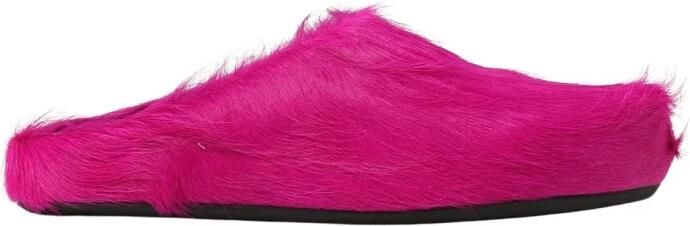 Marni Bont Voetbed Sandalen Leren Binnenzool Geribbelde Rubberen Zool Roze