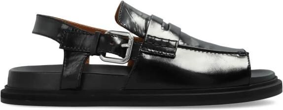 Marni Fussbett Leren Sandaal