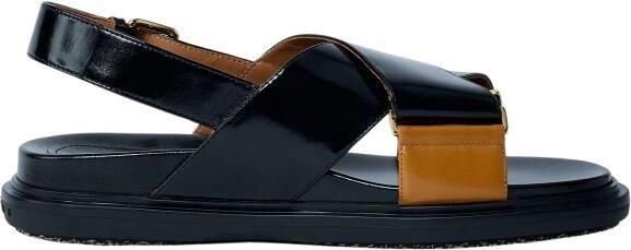 Marni Fussbett leren sandalen