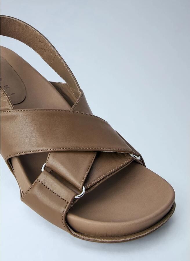 Marni Fussbett Leren Slingback Sandalen - Foto 2