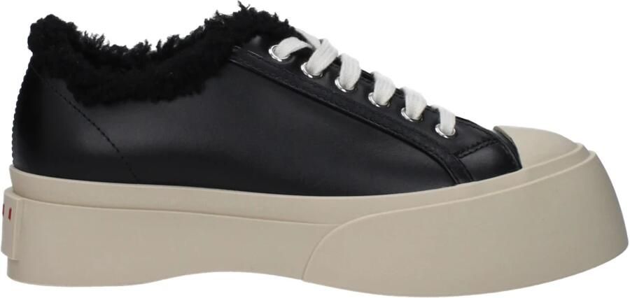 Marni Low-Top Sneakers Lace Pablo Sneakers Leather Black in zwart