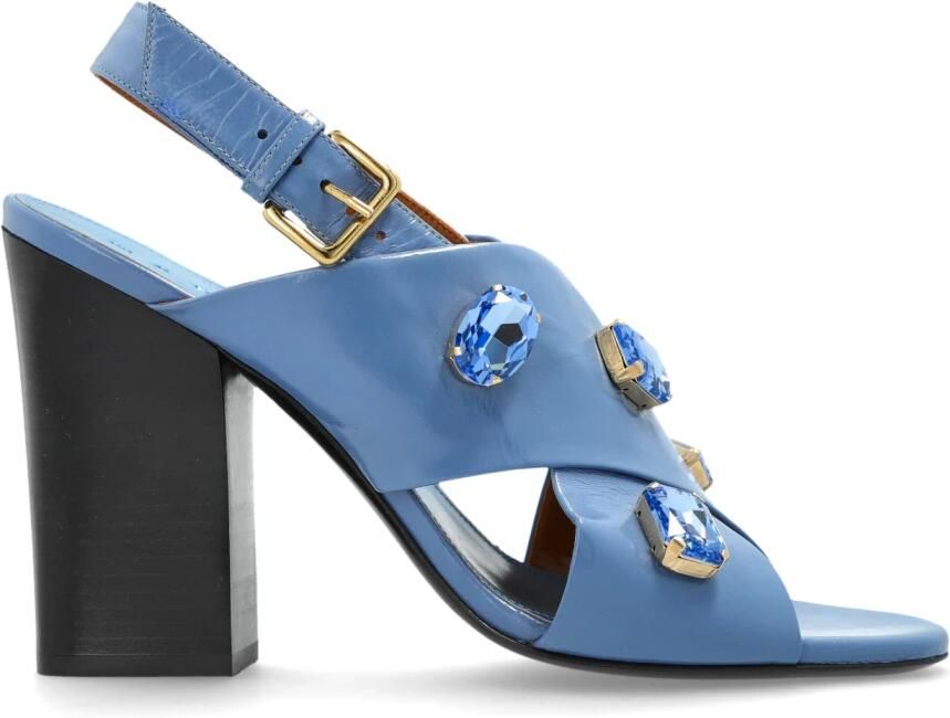 Marni Leren Sandalen met Hak
