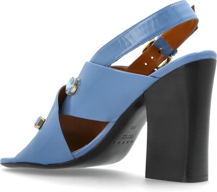 Marni Leren Sandalen met Hak - Foto 2