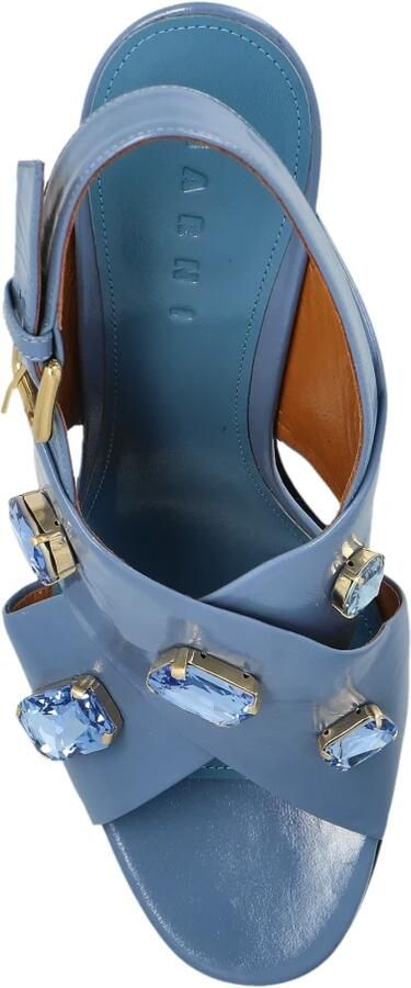 Marni Leren Sandalen met Hak - Foto 6