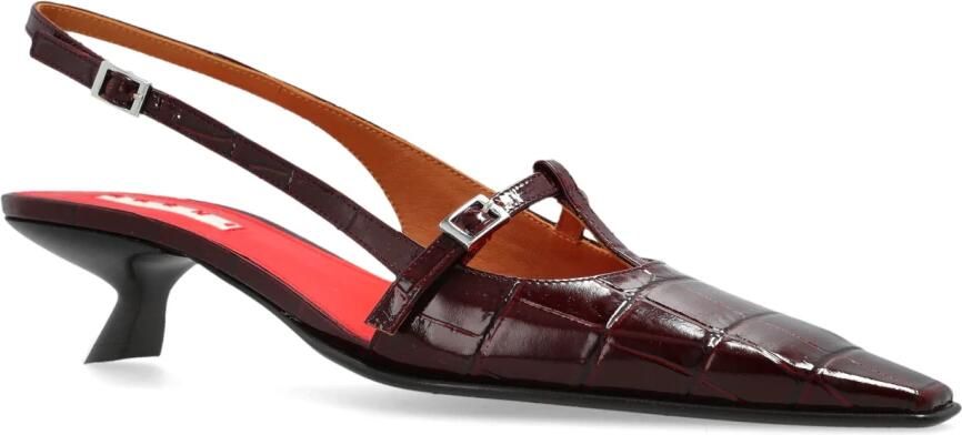 Marni Leren Schoenen met Hak - Foto 5