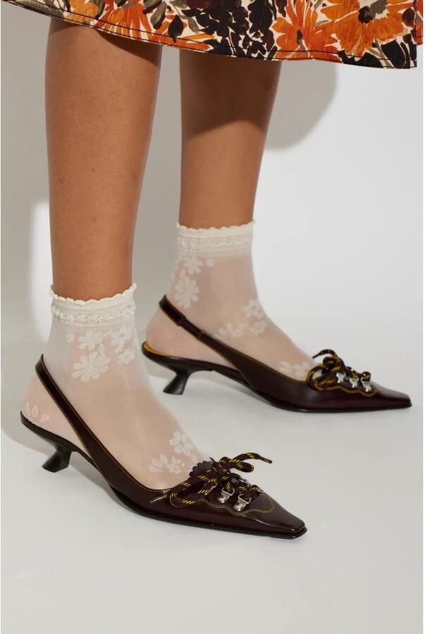Marni Leren Schoenen met Hak - Foto 2