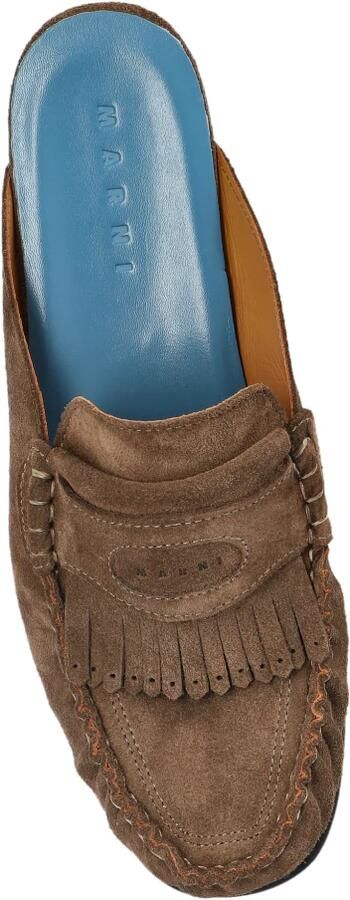 Marni Leren Slippers - Foto 4