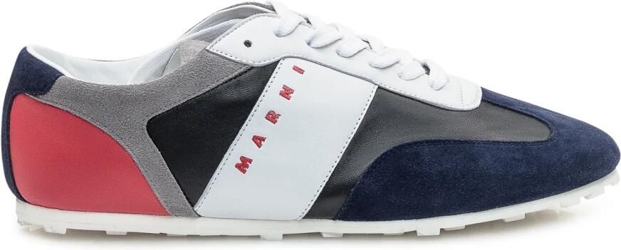 Marni Leren sneaker met lage schacht