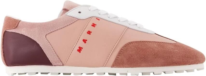 Marni Leren sneaker met logo
