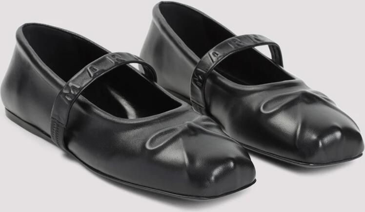 Marni Zwarte Leren Mary Jane Sneakers Black Dames - Foto 2