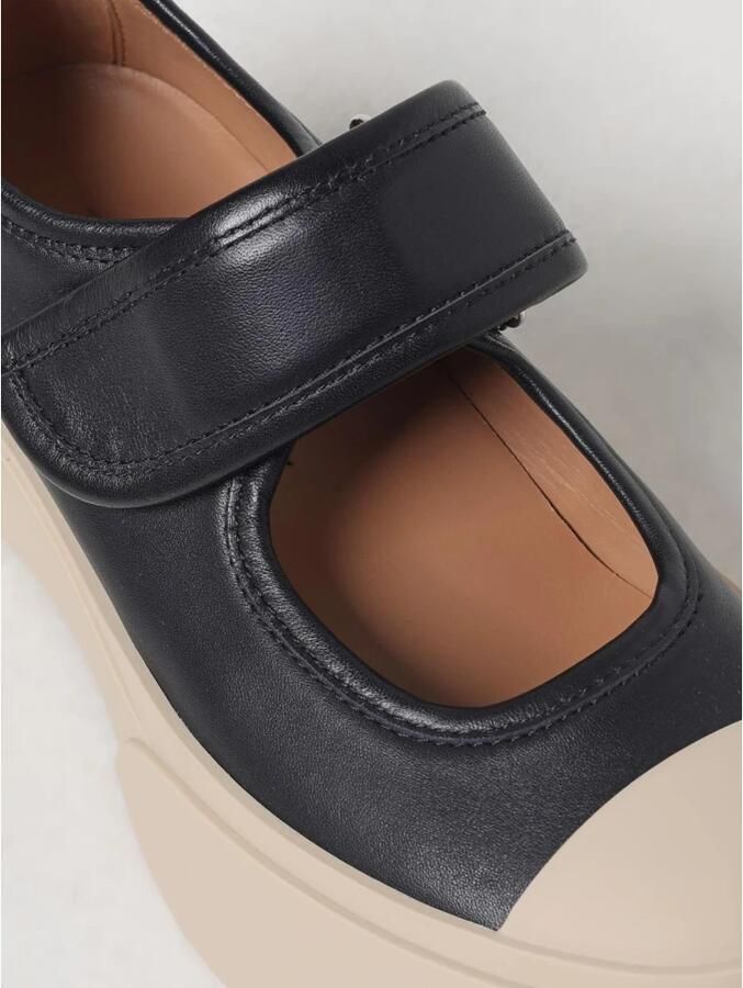 Marni Leren Sneakers met 100% Rubberen Zool Black Dames - Foto 2