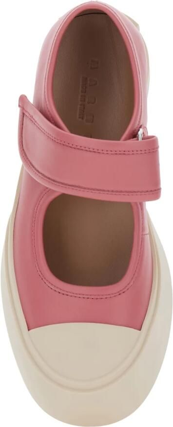 Marni Roze Leren Ballerina's Ronde Neus