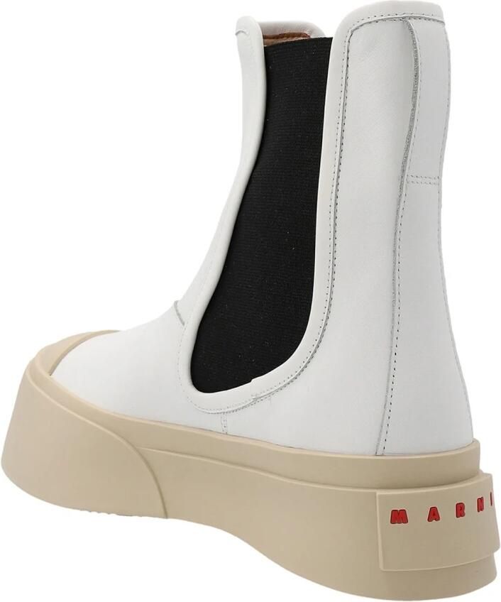 Marni Witte Leren Enkellaarzen White Dames - Foto 2