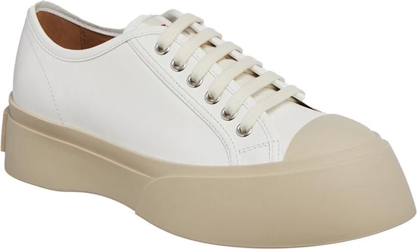Marni Witte Sneakers Regular Fit Geschikt voor Alle Temperaturen 100% Leer White - Foto 7