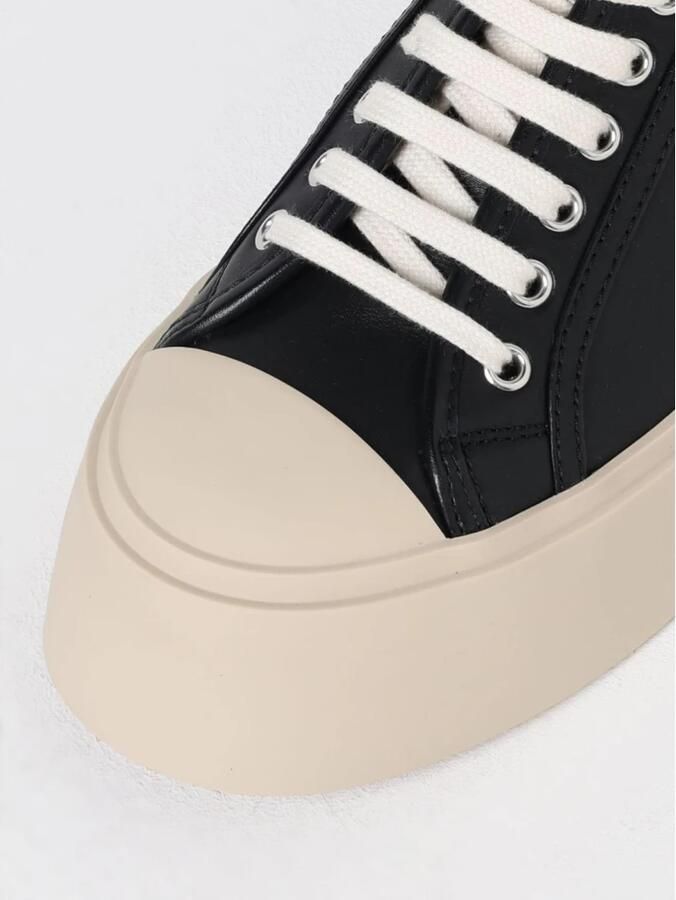 Marni Zwarte Leren Sneakers met Contrasterende Details Black Dames