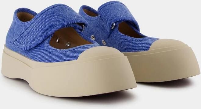 Marni Denim Strap Sneakers met Versterkte Neus Blue Dames - Foto 2