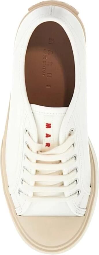 Marni Witte Sneakers Regular Fit Geschikt voor Alle Temperaturen 100% Leer White - Foto 4