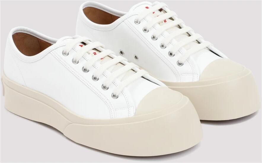 Marni Witte Sneakers Regular Fit Geschikt voor Alle Temperaturen 100% Leer White - Foto 6