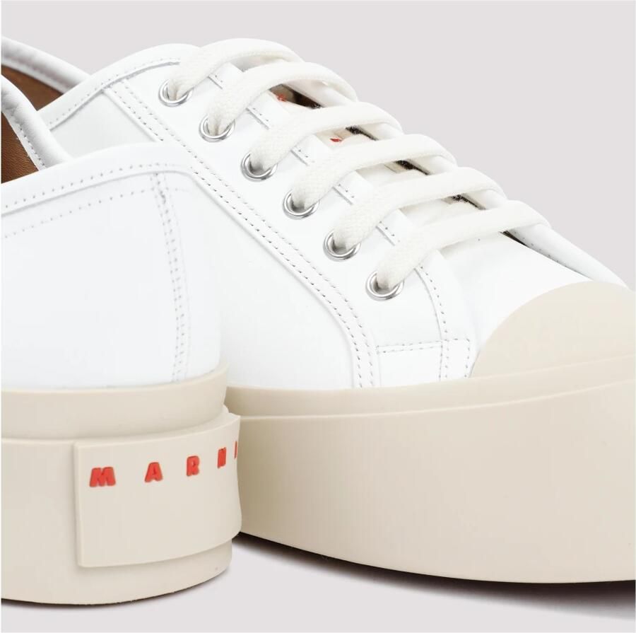 Marni Witte Sneakers Regular Fit Geschikt voor Alle Temperaturen 100% Leer White - Foto 2