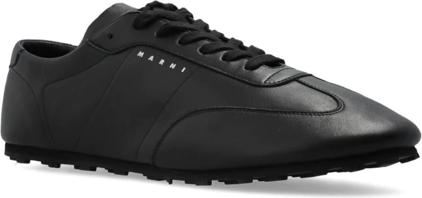 Marni Zwarte leren vetersneakers - Foto 5