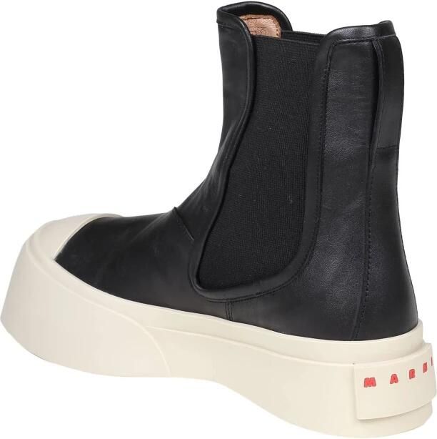 Marni Zwarte Leren Enkellaarzen Platform Black Dames - Foto 2