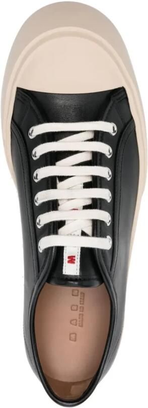Marni Zwarte Leren Sneakers met Rubberen Zool