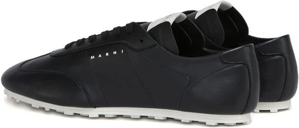 Marni Zwarte Ronde Neus Sneakers Vetersluiting
