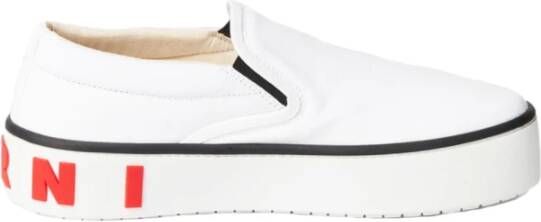 Marni Slip-On Sneakers met Achterkant Maxi Logo White Heren