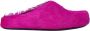 Marni Fussbett Sabot slippers met kalfshaar Roze - Thumbnail 13